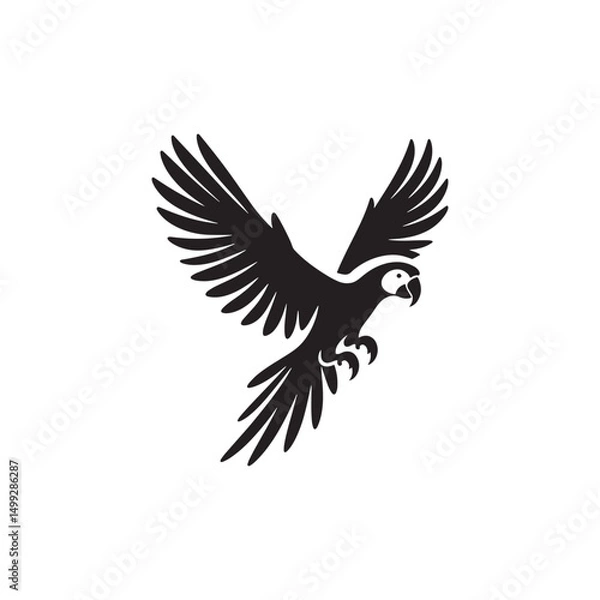 Fototapeta **"Vibrant Amazon Parrot Vector Silhouette: Striking Tropical Bird Design Featuring Bold Beak, Feather Detail, and Dynamic Perch in Clean, Minimalist Style for Crafts and Digital Art"**
