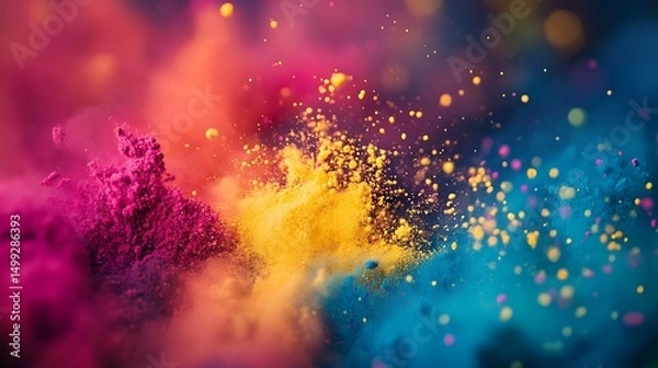 Fototapeta Vibrant explosion of colors flows dynamically with bursting creativity and energy for abstract art capturing mesmerizing pigments in motion and symphony of vivid hues concept.