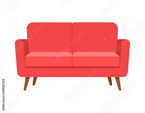Obraz Red couch illustration