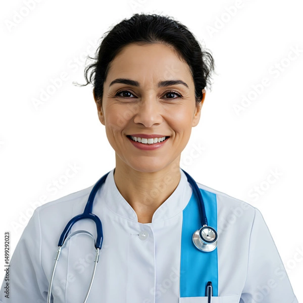 Obraz Nurse smiling while looking straight ahead