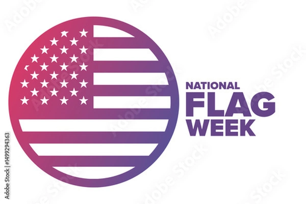 Fototapeta National Flag Week. Holiday concept. Template for background, banner, card, poster with text. Vector EPS10 illustration.