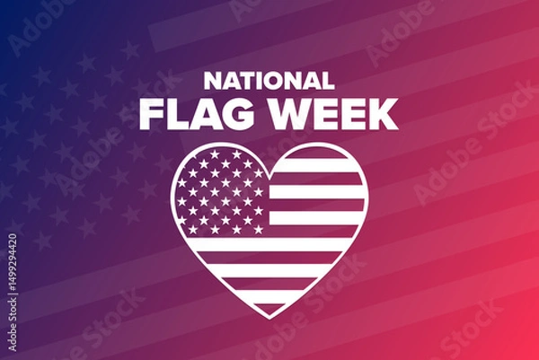 Fototapeta National Flag Week. Holiday concept. Template for background, banner, card, poster with text. Vector EPS10 illustration.