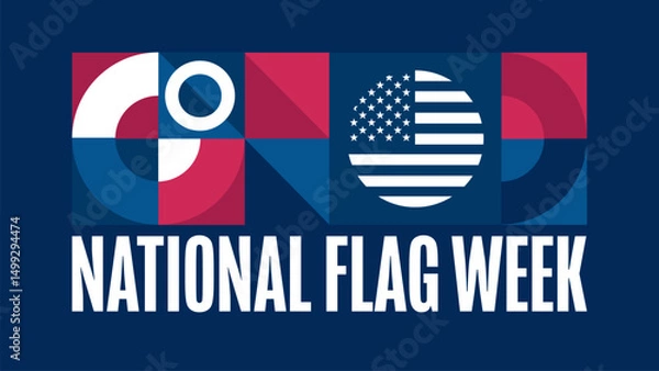 Fototapeta National Flag Week. Holiday concept. Template for background, banner, card, poster with text. Vector EPS10 illustration.