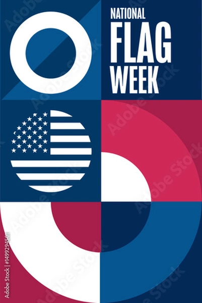 Fototapeta National Flag Week. Holiday concept. Template for background, banner, card, poster with text. Vector EPS10 illustration.