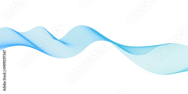 Obraz Abstract vector background with blue wavy lines,Abstract vector blue wave lines on white background,blending line background. colorful wave lines. blue lines background.