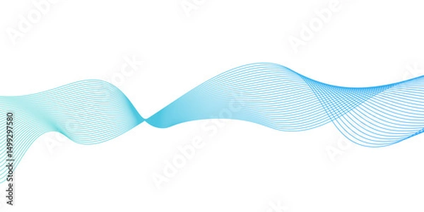 Obraz Abstract vector background with blue wavy lines,Abstract vector blue wave lines on white background,blending line background. colorful wave lines. blue lines background.