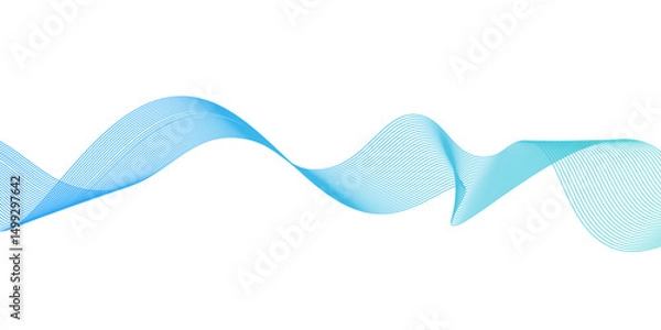 Obraz Abstract vector background with blue wavy lines,Abstract vector blue wave lines on white background,blending line background. colorful wave lines. blue lines background.