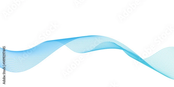 Obraz Abstract vector background with blue wavy lines,Abstract vector blue wave lines on white background,blending line background. colorful wave lines. blue lines background.