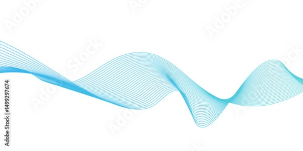 Obraz Abstract vector background with blue wavy lines,Abstract vector blue wave lines on white background,blending line background. colorful wave lines. blue lines background.