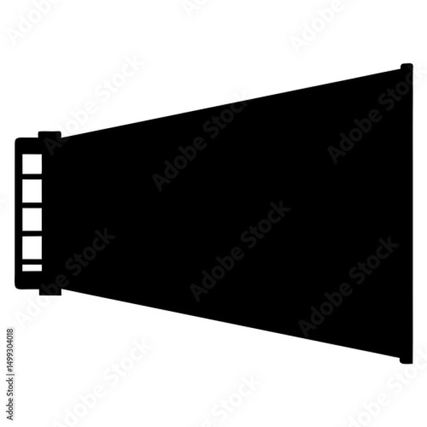 Fototapeta A sleek black and white silhouette of a vector graphics horn speaker