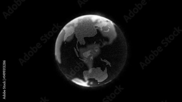 Fototapeta Virtual planet Earth with particles and lines. Network connection big data. Abstract technology background. 3D rendering.