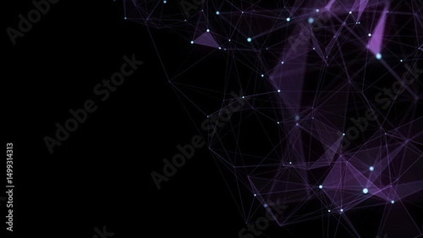 Fototapeta Network connection structure. Technology connect big data. Science background. Business futuristic backdrop. 3D rendering.