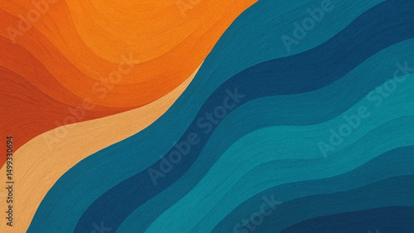 Obraz abstract colorful background with waves 3