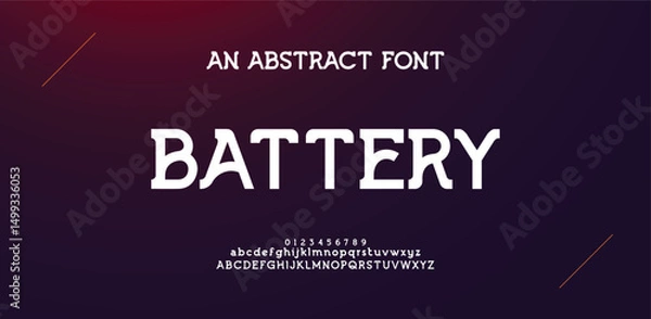 Fototapeta Design Modern abstract digital alphabet font. Minimal technology typography, Creative urban sport fashion futuristic font and with numbers. vector illustration.