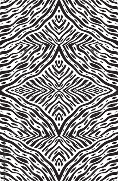 Obraz Black and white seamless geometric pattern