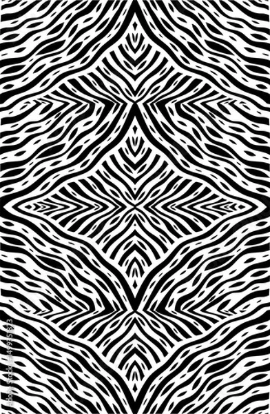 Obraz Black and white seamless geometric pattern