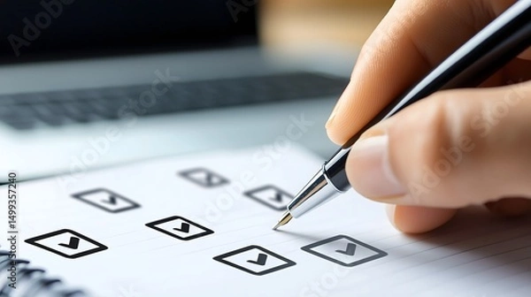 Fototapeta Overhead writing ideas workspace