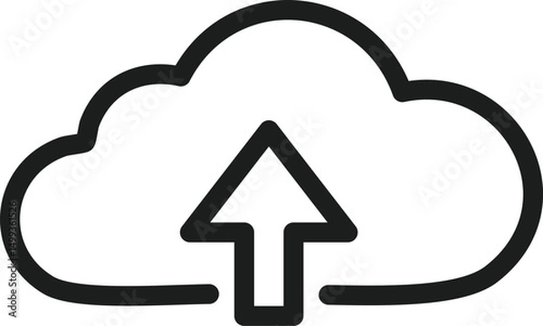 Fototapeta cloud upload icon. editable stroke