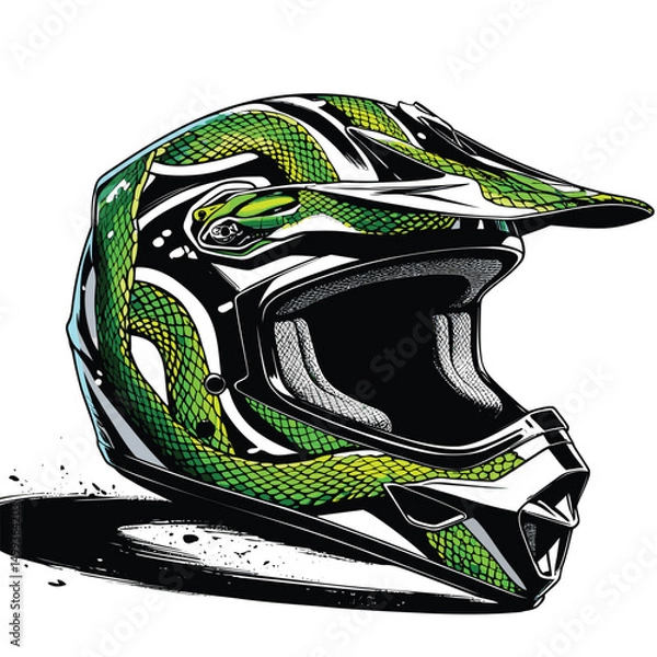 Obraz unique and cool helmet motorcycle vector