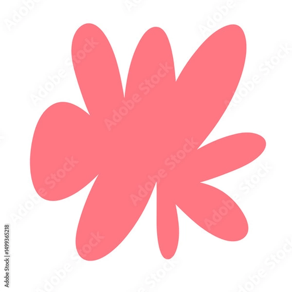 Fototapeta bright bold bubble squiggle shape abstract modern design asset salmon coral pink