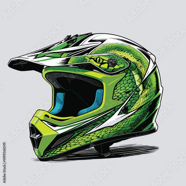 Obraz unique and cool helmet motorcycle vector