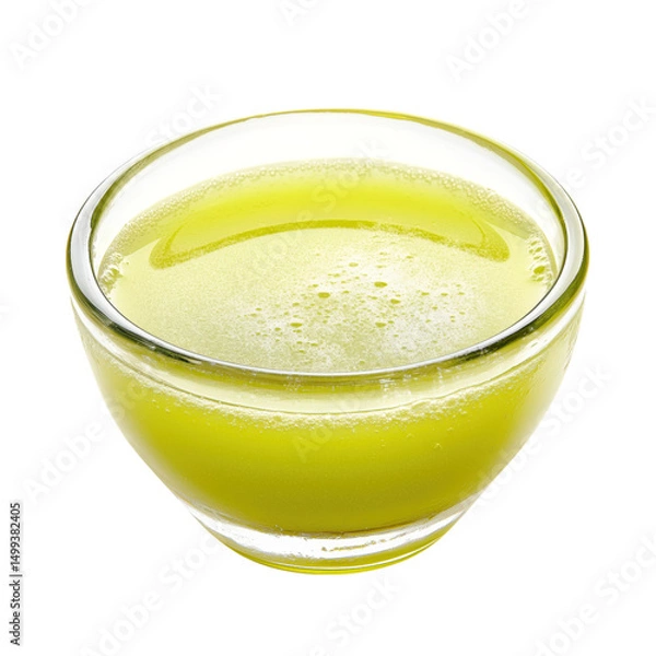 Fototapeta glass bowl of lime juice on isolated transparent background