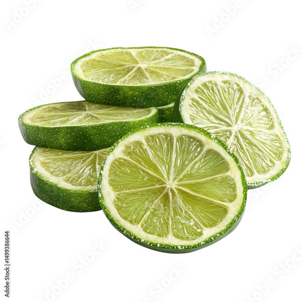 Fototapeta lime slices isolated on transparent background