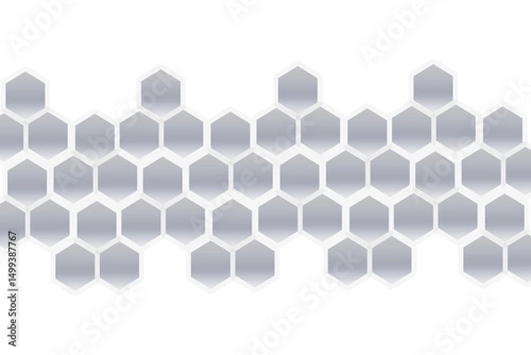 Fototapeta Hexagon Blocks White Abstract Background. Hexagonal Technology Minimal Design