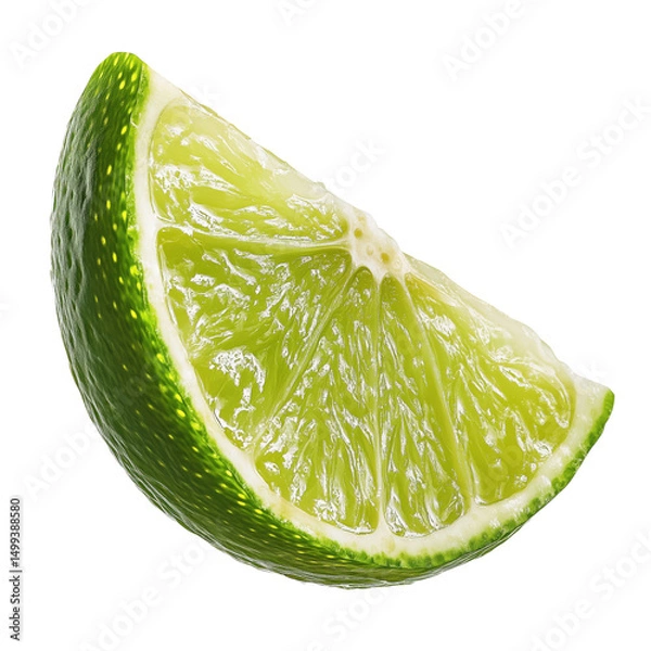 Fototapeta lime slice isolated on transparent background