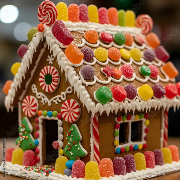 Fototapeta Gingersbread House with Candy