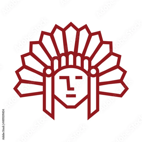 Fototapeta Apache logo design, native american logo design.