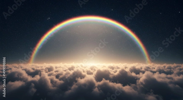 Fototapeta Rainbow, Clouds, Sky, Celestial Rainbow Over Cloudscape