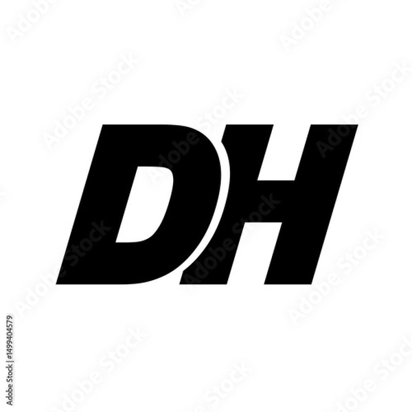 Fototapeta Dh Letter simple modern logo icon design