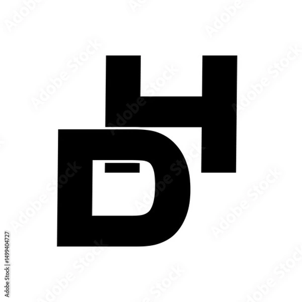 Fototapeta Dh Letter simple modern logo icon design