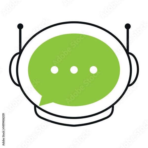 Fototapeta Chat robot logo design, chat logo design.