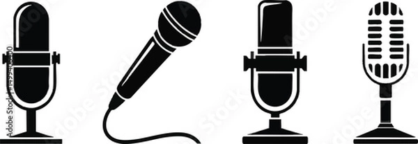 Fototapeta Microphone Music and Audio Icons Set
