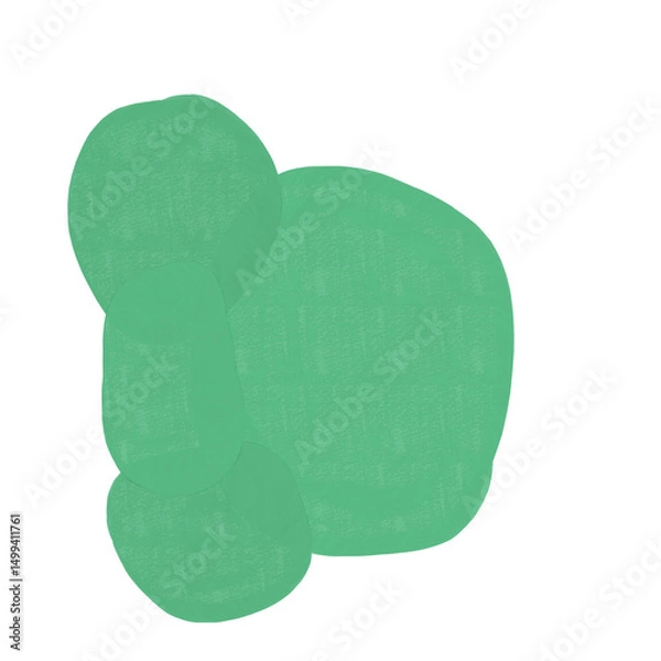 Obraz Abstract textured paint shapes solid gouache style collage elements