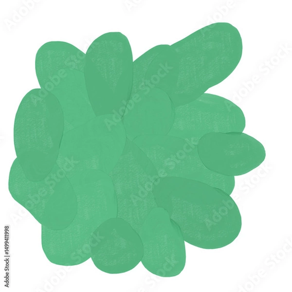 Fototapeta Abstract textured paint shapes solid gouache style collage elements