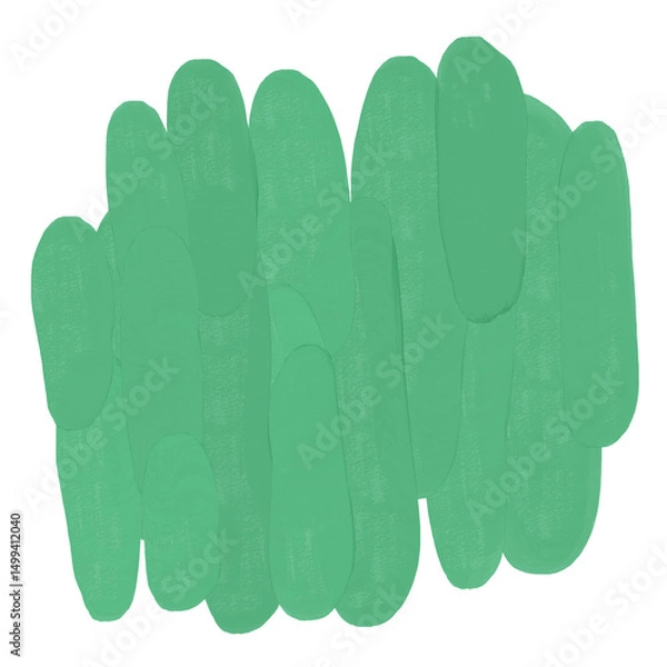 Fototapeta Abstract textured paint shapes solid gouache style collage elements