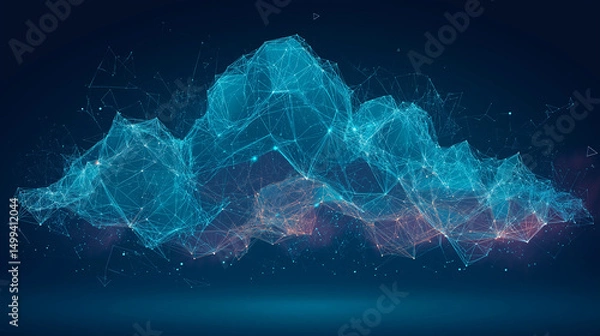 Obraz Ethereal cloud network with radiant links, symbolizing cosmic connectivity