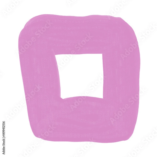 Fototapeta Abstract textured paint shapes solid gouache style collage elements