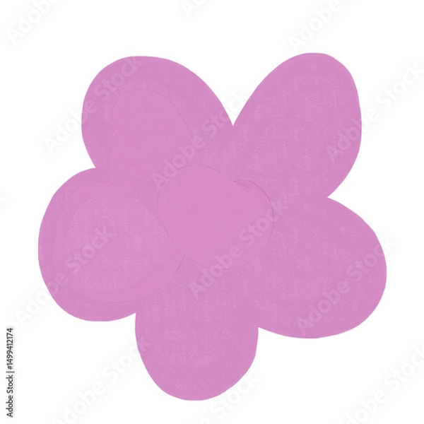 Fototapeta Abstract textured paint shapes solid gouache style collage elements