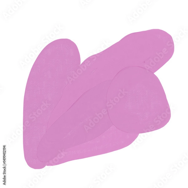 Fototapeta Abstract textured paint shapes solid gouache style collage elements