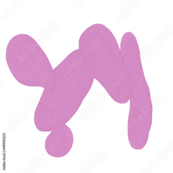 Fototapeta Abstract textured paint shapes solid gouache style collage elements