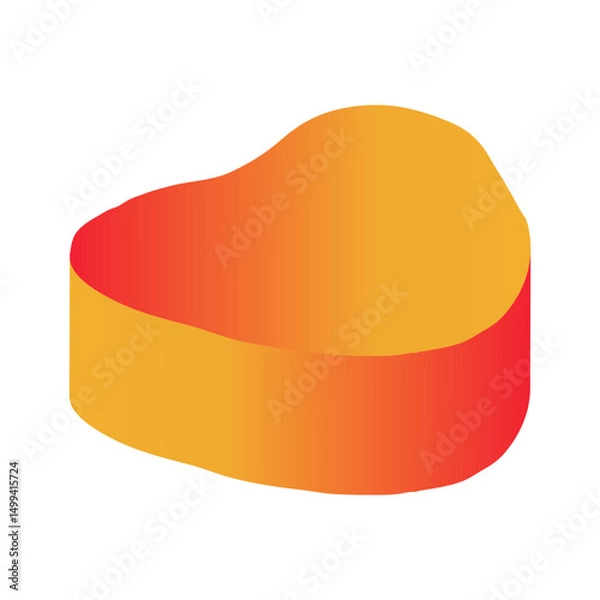 Obraz Abstract 3d figure element in children's doodle style in bright cartoon gradient color on white background