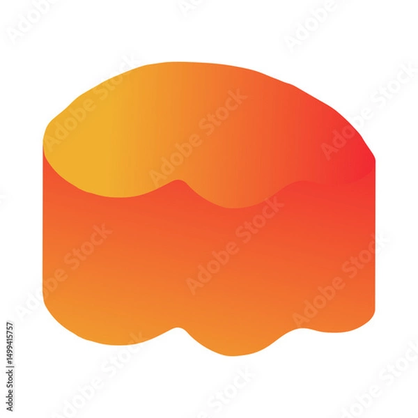 Obraz Abstract 3d figure element in children's doodle style in bright cartoon gradient color on white background