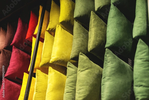 Fototapeta close up image of decorative colorful pillow
