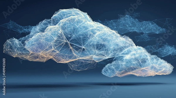 Obraz Ethereal cloud network with radiant links, symbolizing cosmic connectivity