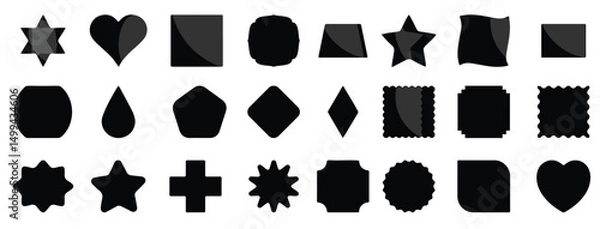 Fototapeta Abstract geometric shapes element for design. Different geometric forms icon. Vector