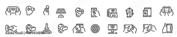 Fototapeta Artificial intelligence virtual reality computer devices icons set